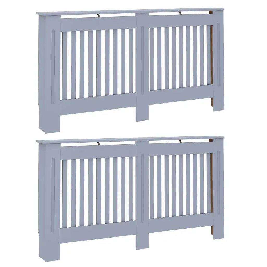 vidaXL Kryt radiátora 2 ks Sivá 152 x 19 x 815 cm Kompozitné drevo