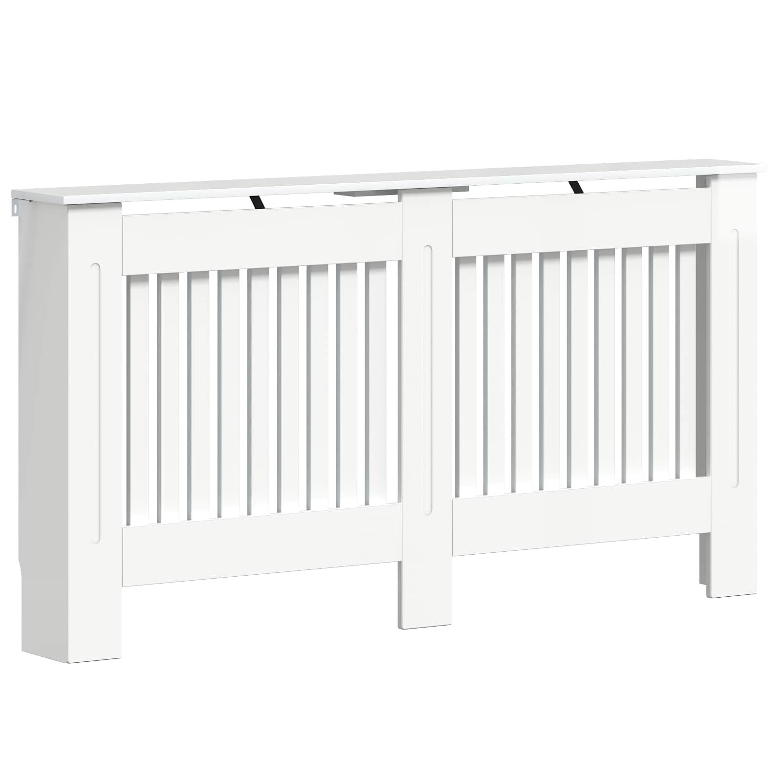 vidaXL Kryt radiátora Biela s vysokým leskom 152 x 19 x 815 cm