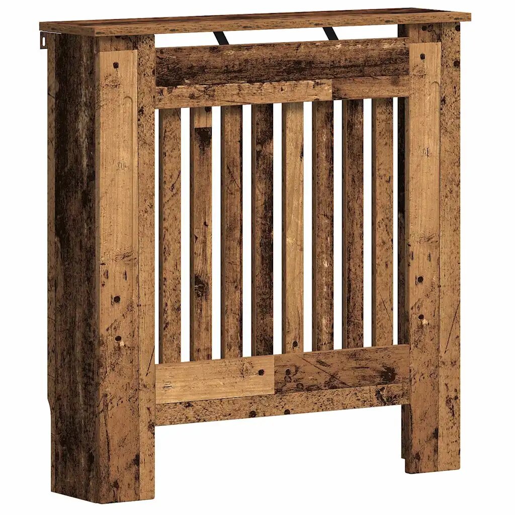 vidaXL Kryt radiátora Staré drevo 78 x 19 x 815 cm Kompozitné drevo