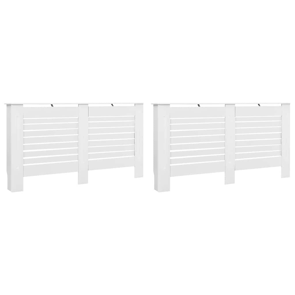 vidaXL Kryty na radiátor 2 ks biele 152x19x815 cm MDF