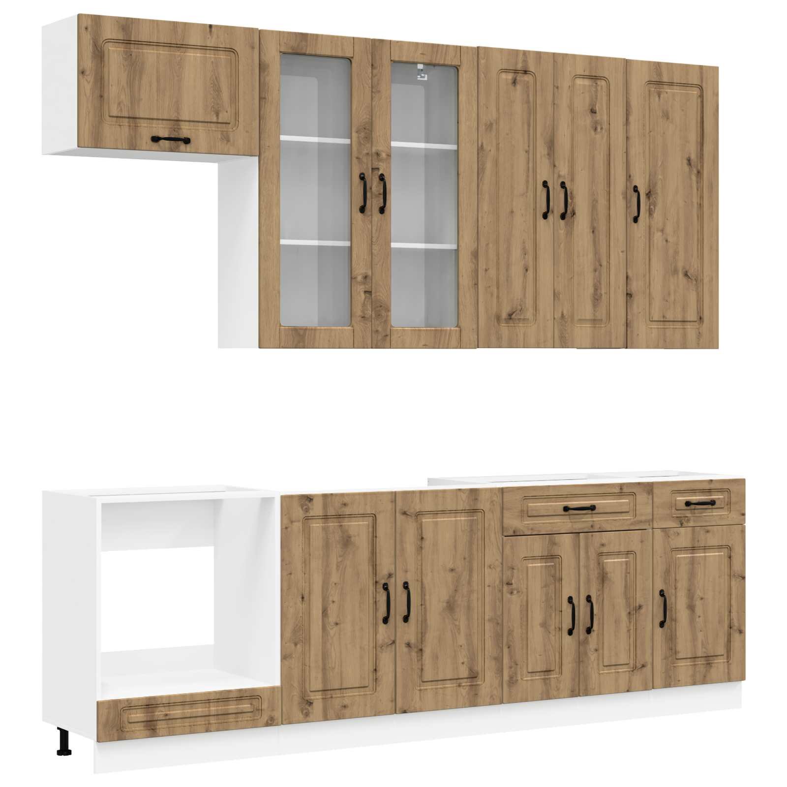 vidaXL Kuchynská jednotka KALMAR 8 ks Dub artisan Kompozitné drevo