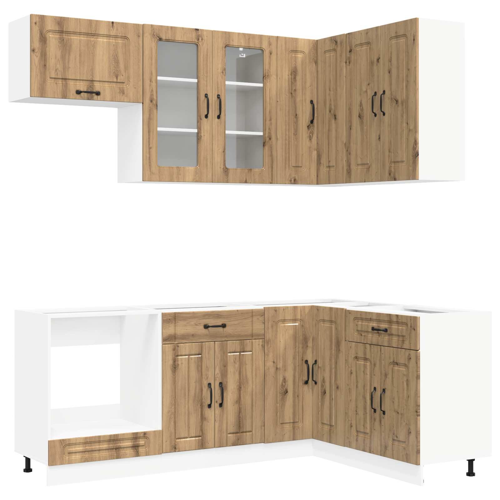 vidaXL Kuchynská jednotka KALMAR 8 ks Dub artisan Kompozitné drevo