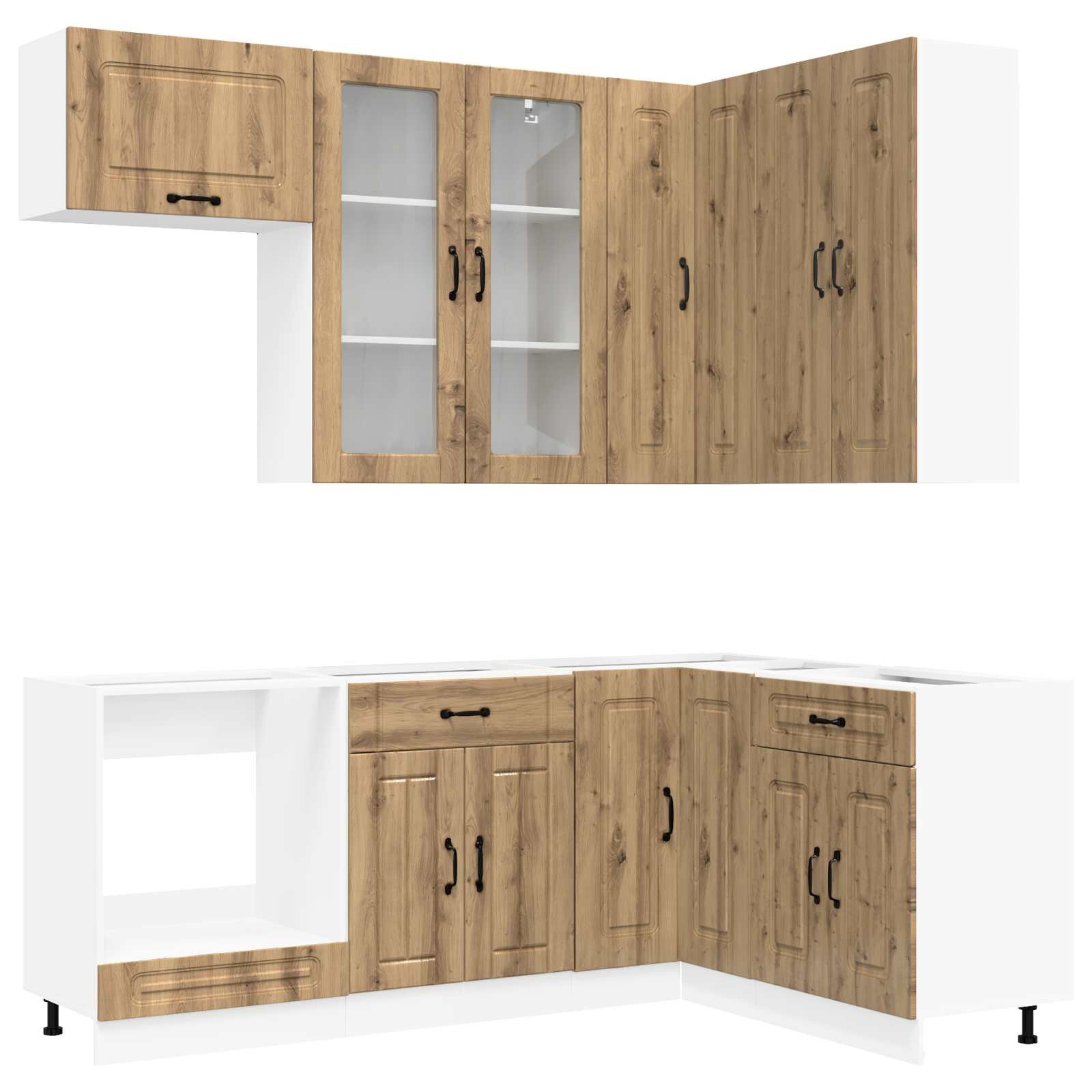 vidaXL Kuchynská jednotka KALMAR 8 ks Dub artisan Kompozitné drevo