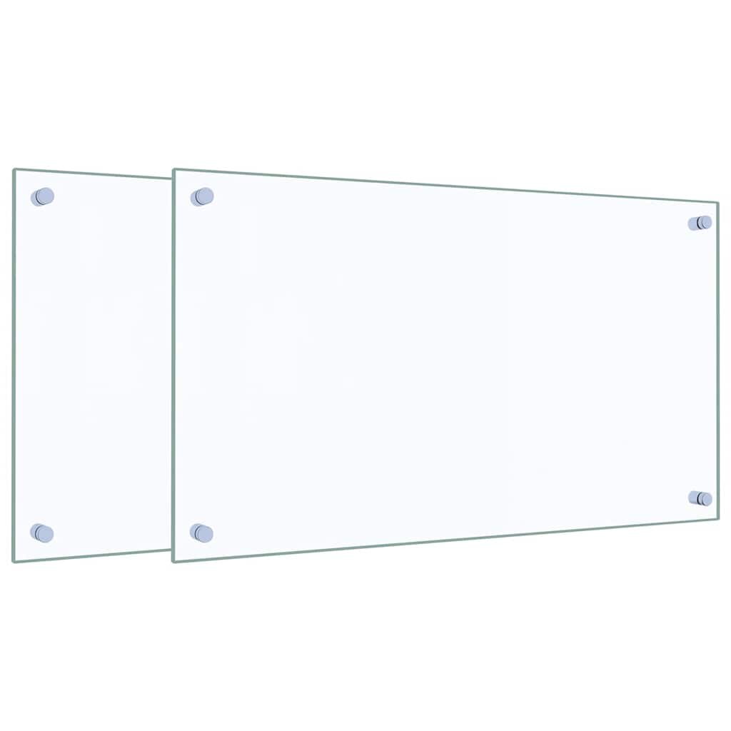 vidaXL Kuchynské zásteny 2 ks priehľadné 70x40 cm tvrdené sklo