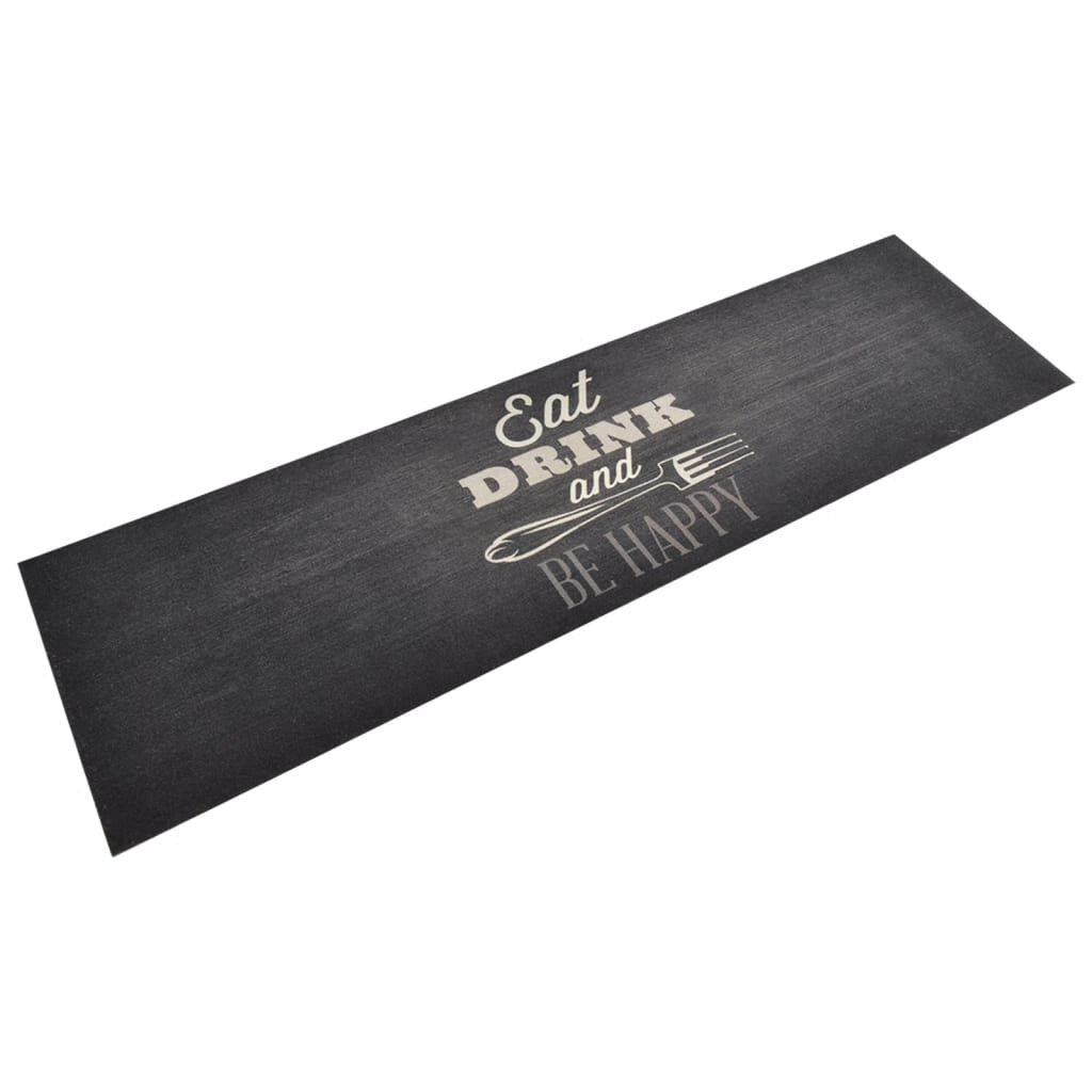 vidaXL Kuchynský koberec umývateľný kuchyňa čierny 45x150 cm zamat