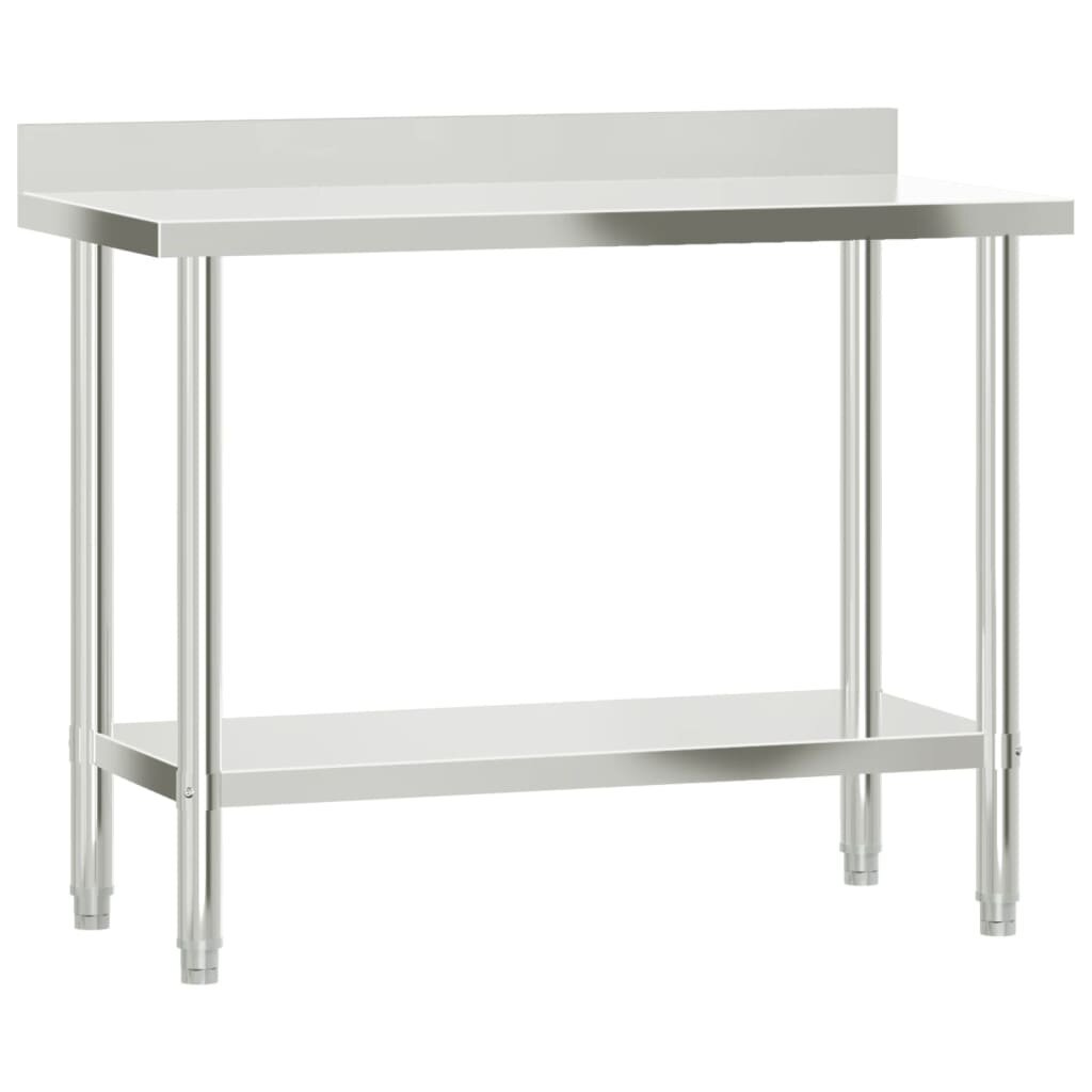 vidaXL Kuchynský pracovný stôl so zástenou 110x55x93 cm oceľ