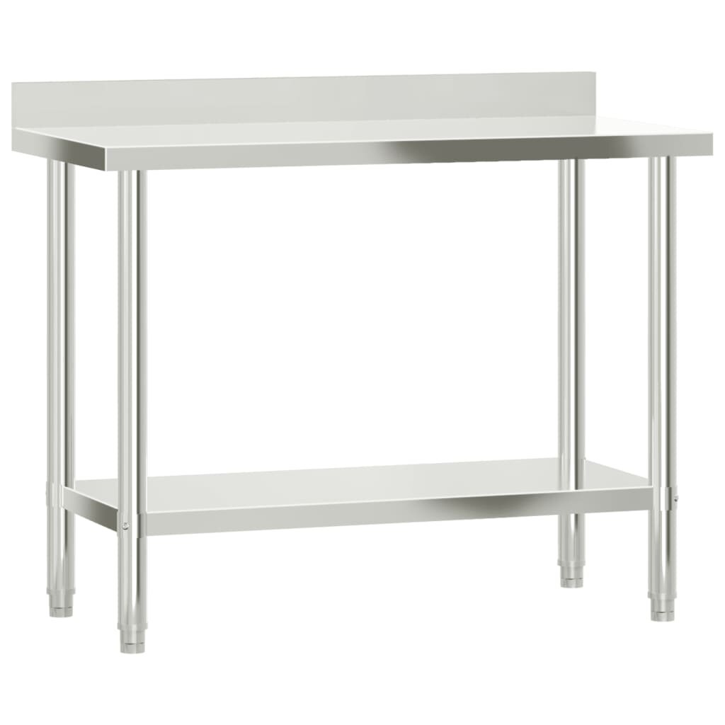 vidaXL Kuchynský pracovný stôl so zástenou 110x55x93 cm oceľ
