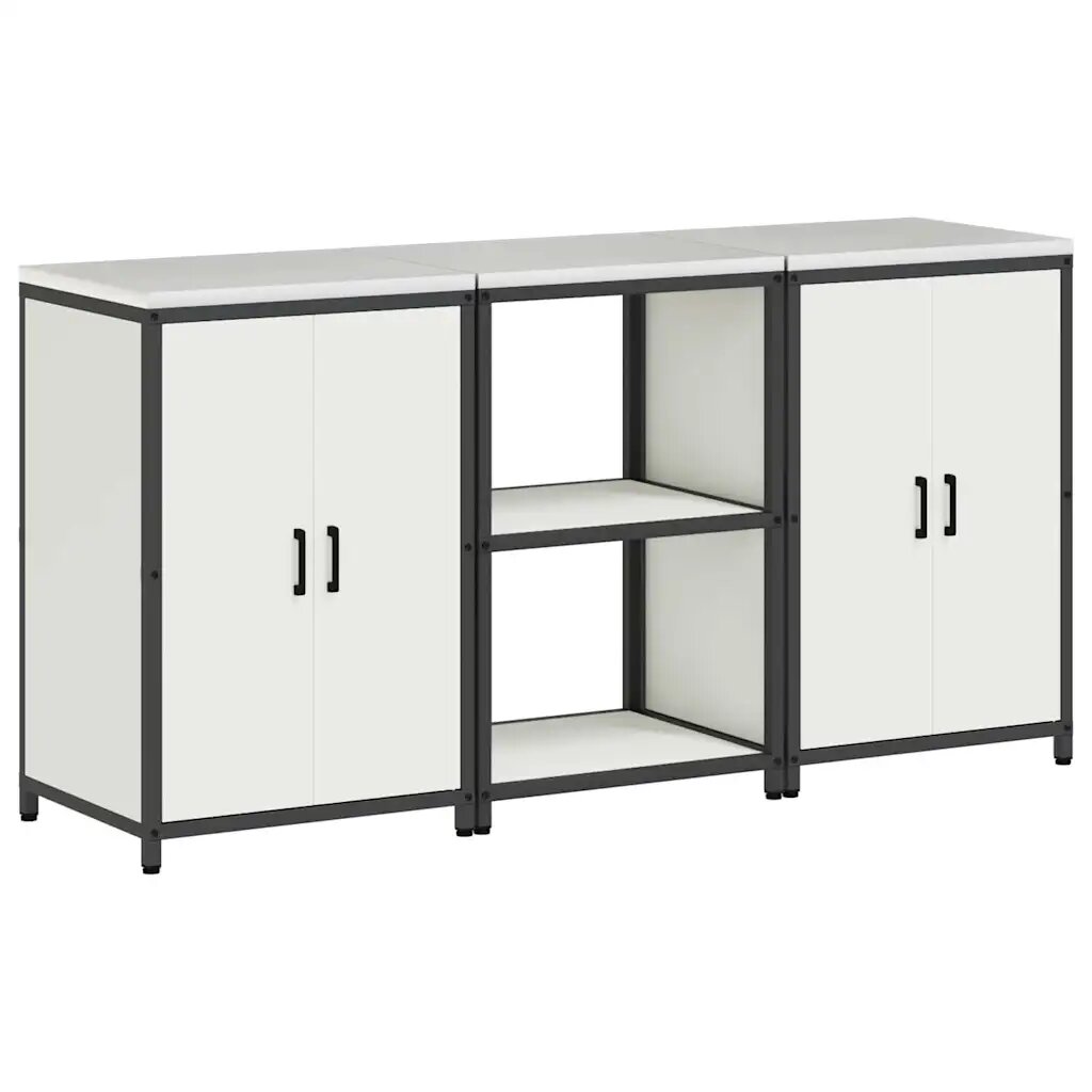 vidaXL Kuchynský úložný set HATTEM 3 ks Biela 180 x 50 x 92 cm