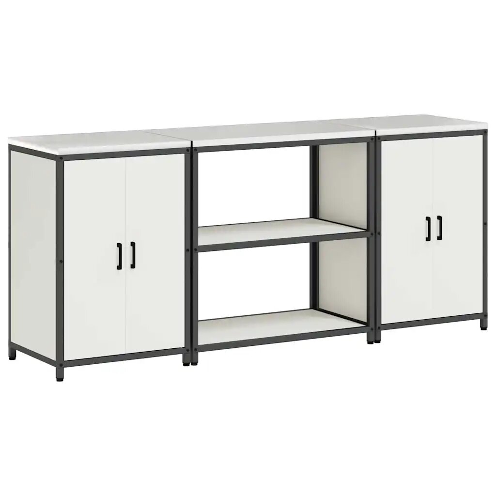 vidaXL Kuchynský úložný set HATTEM 3 ks Biela 210 x 50 x 92 cm