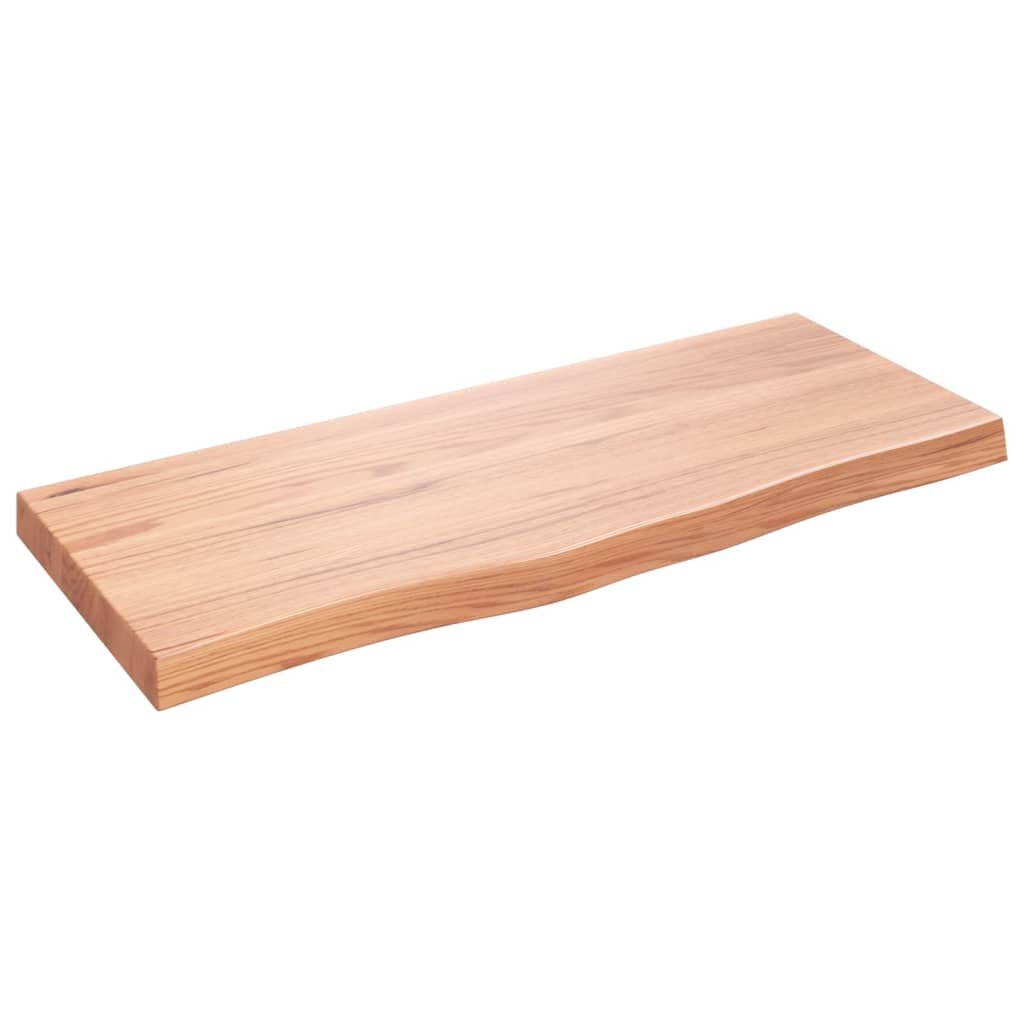 vidaXL Kúpeľňová doska bledohnedá 100x40x(2-6) cm ošetrený masív