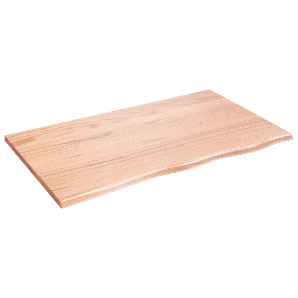 vidaXL Kúpeľňová doska bledohnedá 100x60x2 cm ošetrený masív
