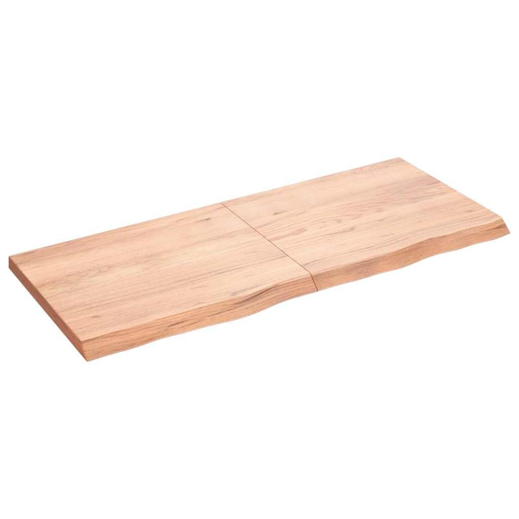 vidaXL Kúpeľňová doska bledohnedá 120x50x(2-4) cm ošetrený masív