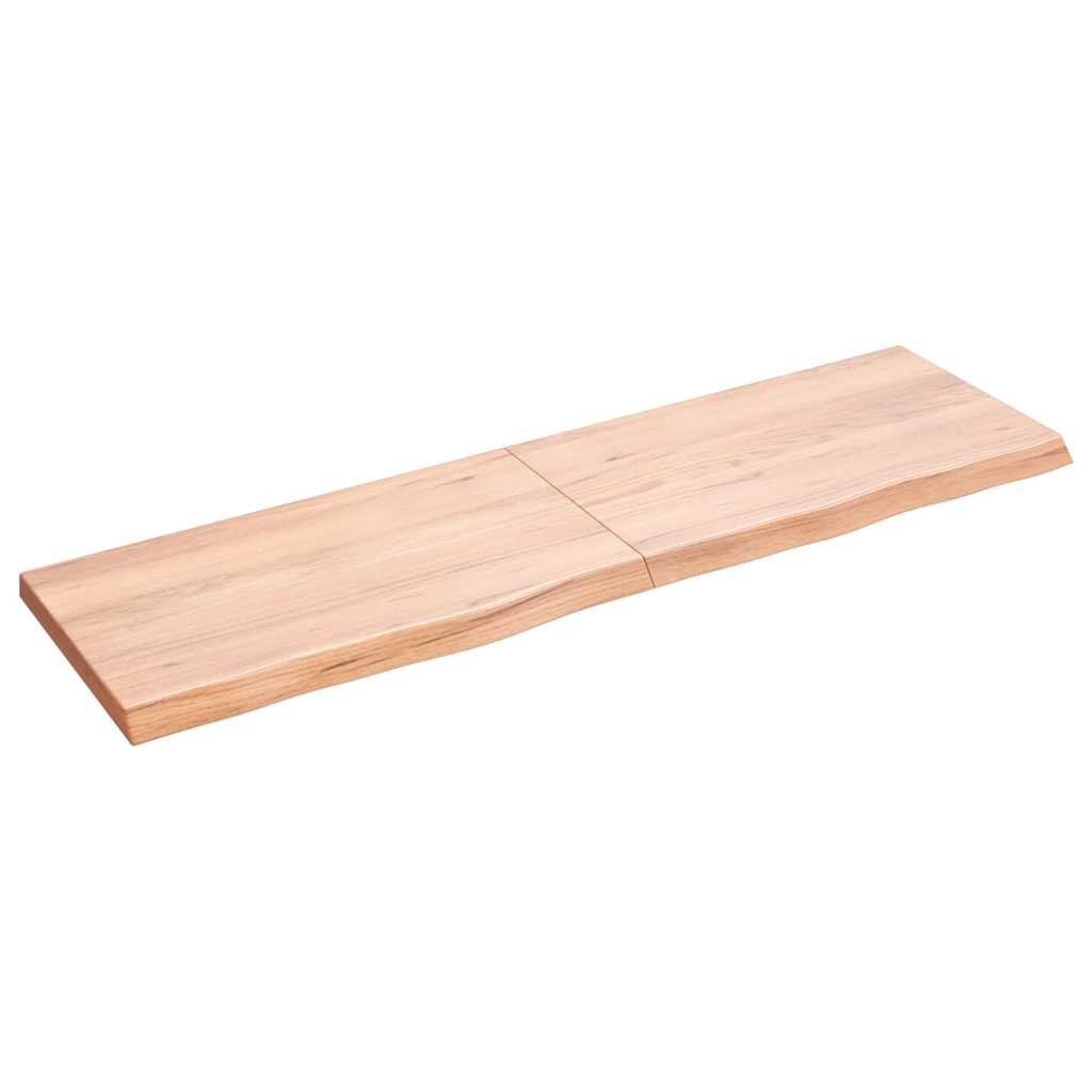 vidaXL Kúpeľňová doska bledohnedá 140x40x(2-4) cm ošetrený masív