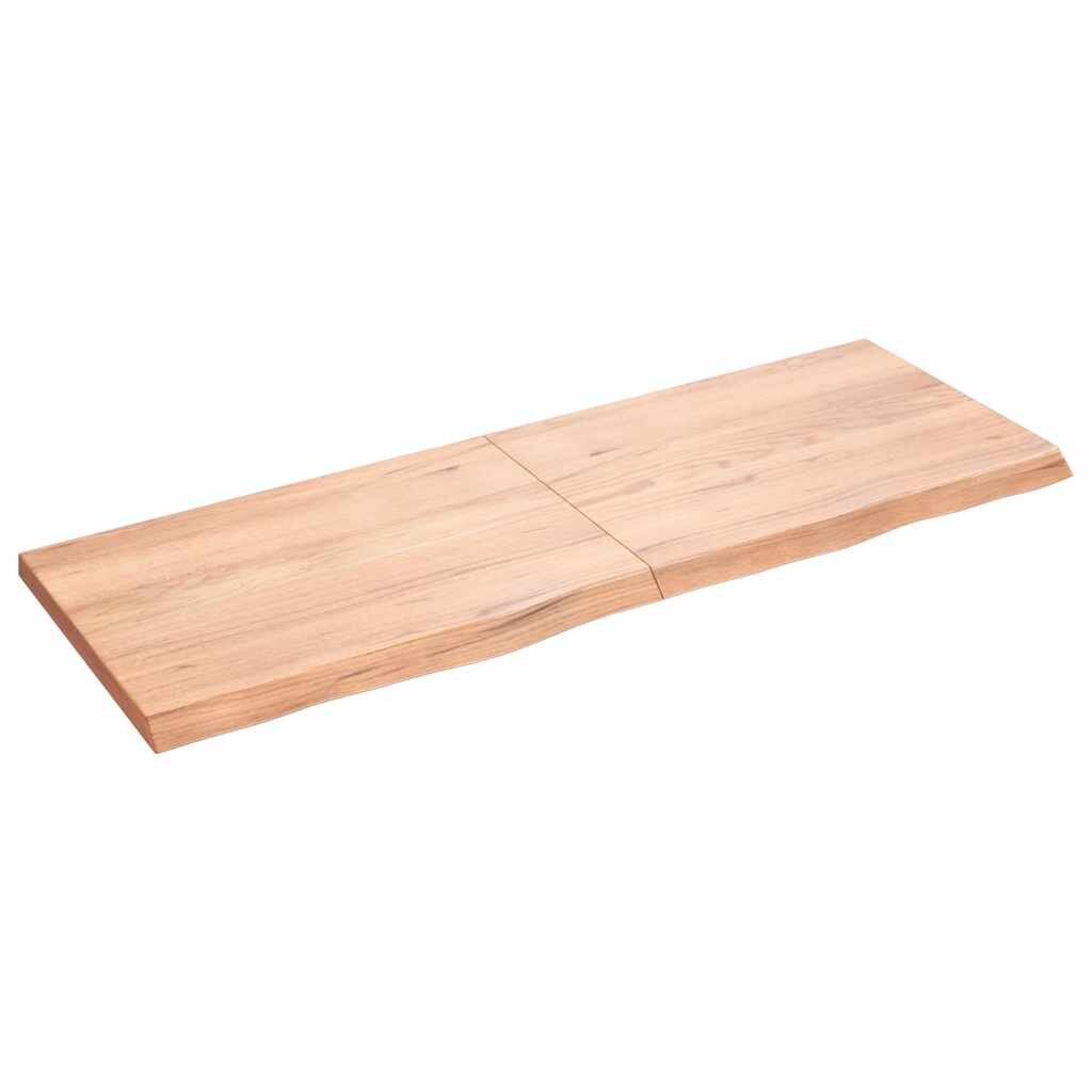 vidaXL Kúpeľňová doska bledohnedá 140x50x(2-4) cm ošetrený masív