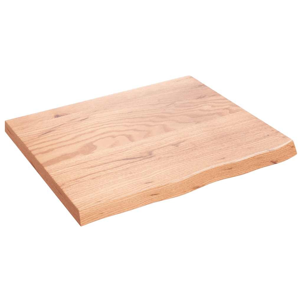 vidaXL Kúpeľňová doska bledohnedá 60x50x(2-4) cm ošetrený masív
