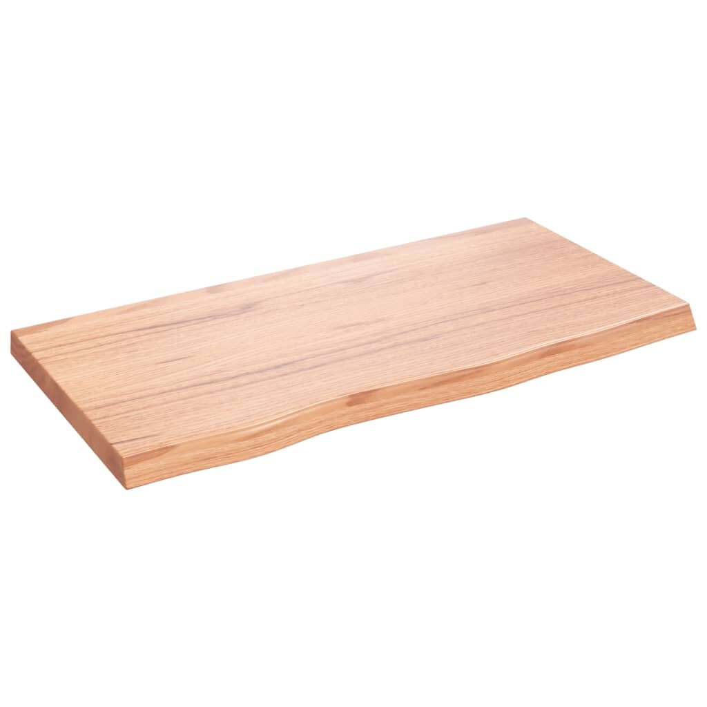 vidaXL Kúpeľňová doska bledohnedá 80x40x(2-4) cm ošetrený masív