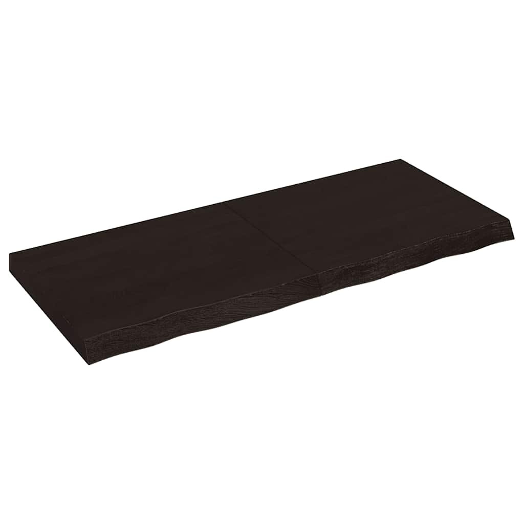 vidaXL Kúpeľňová doska tmavohnedá 120x50x(2-6) cm ošetrený masív