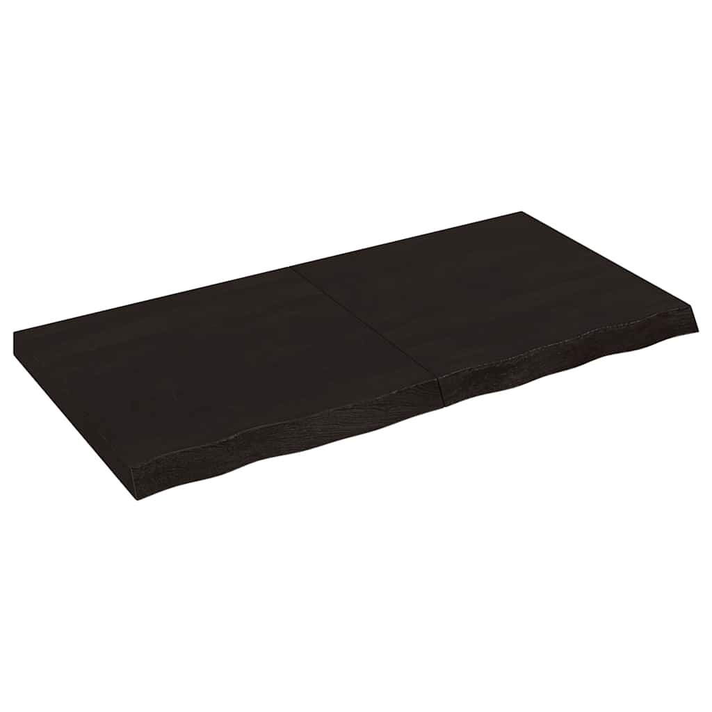 vidaXL Kúpeľňová doska tmavohnedá 120x60x(2-6) cm ošetrený masív