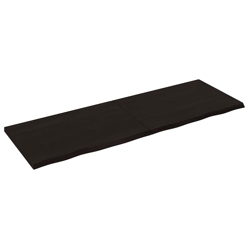 vidaXL Kúpeľňová doska tmavohnedá 180x60x(2-4) cm ošetrený masív