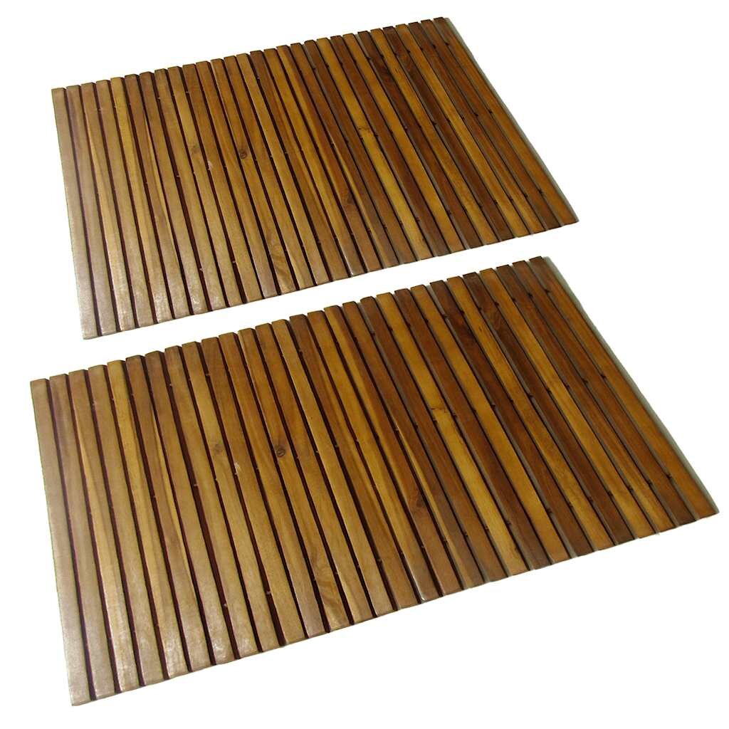 vidaXL Kúpeľňová podložka z akáciového dreva 80x50 cm 2 ks