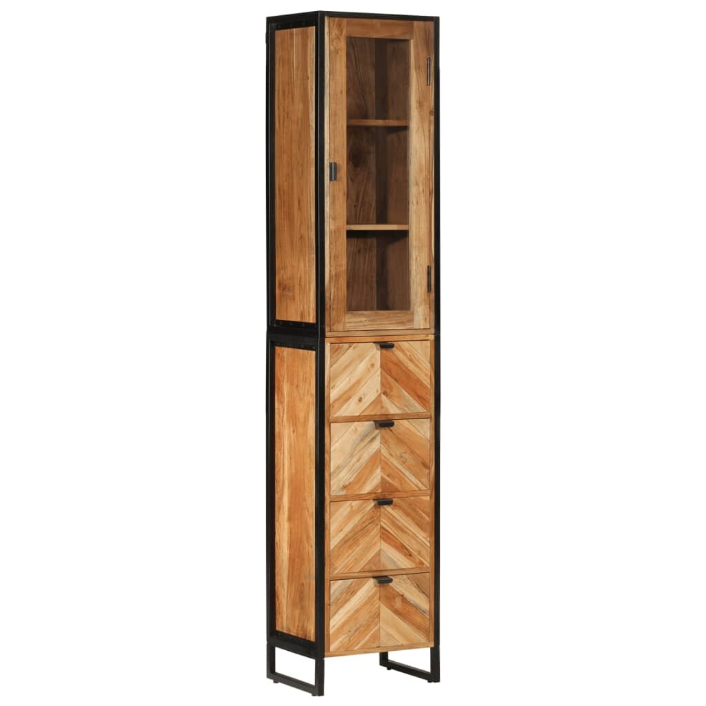 vidaXL Kúpeľňová skrinka 40x27x190 cm železo a akáciový masív