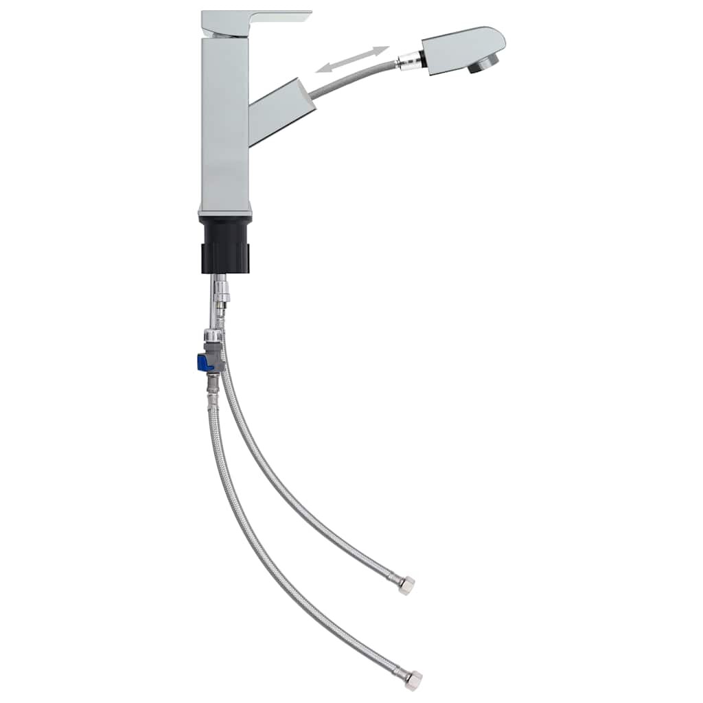 vidaXL Kúpelňová vodovodná batéria s funkciou vyťahovania chrómovaná 157x172 mm