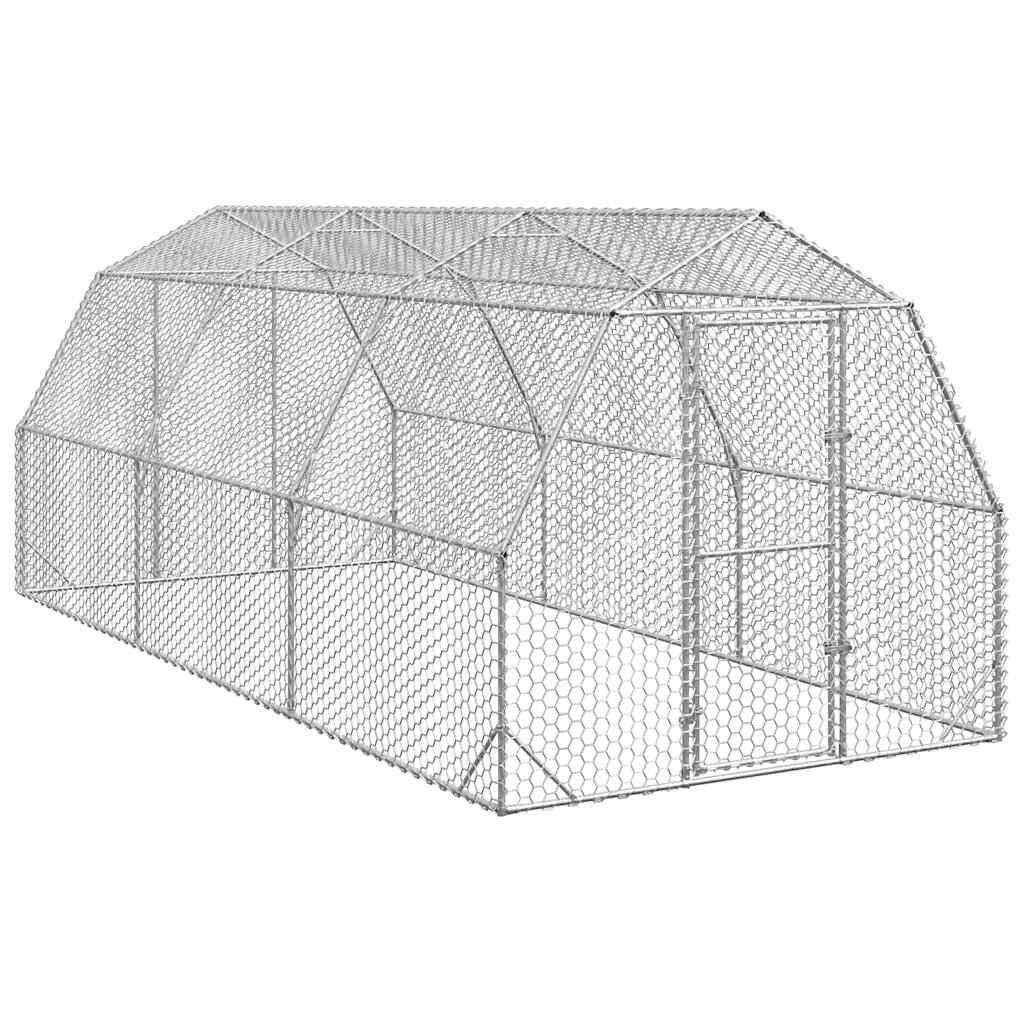 vidaXL Kurací výbeh 25x6x225 m Oceľ pozink