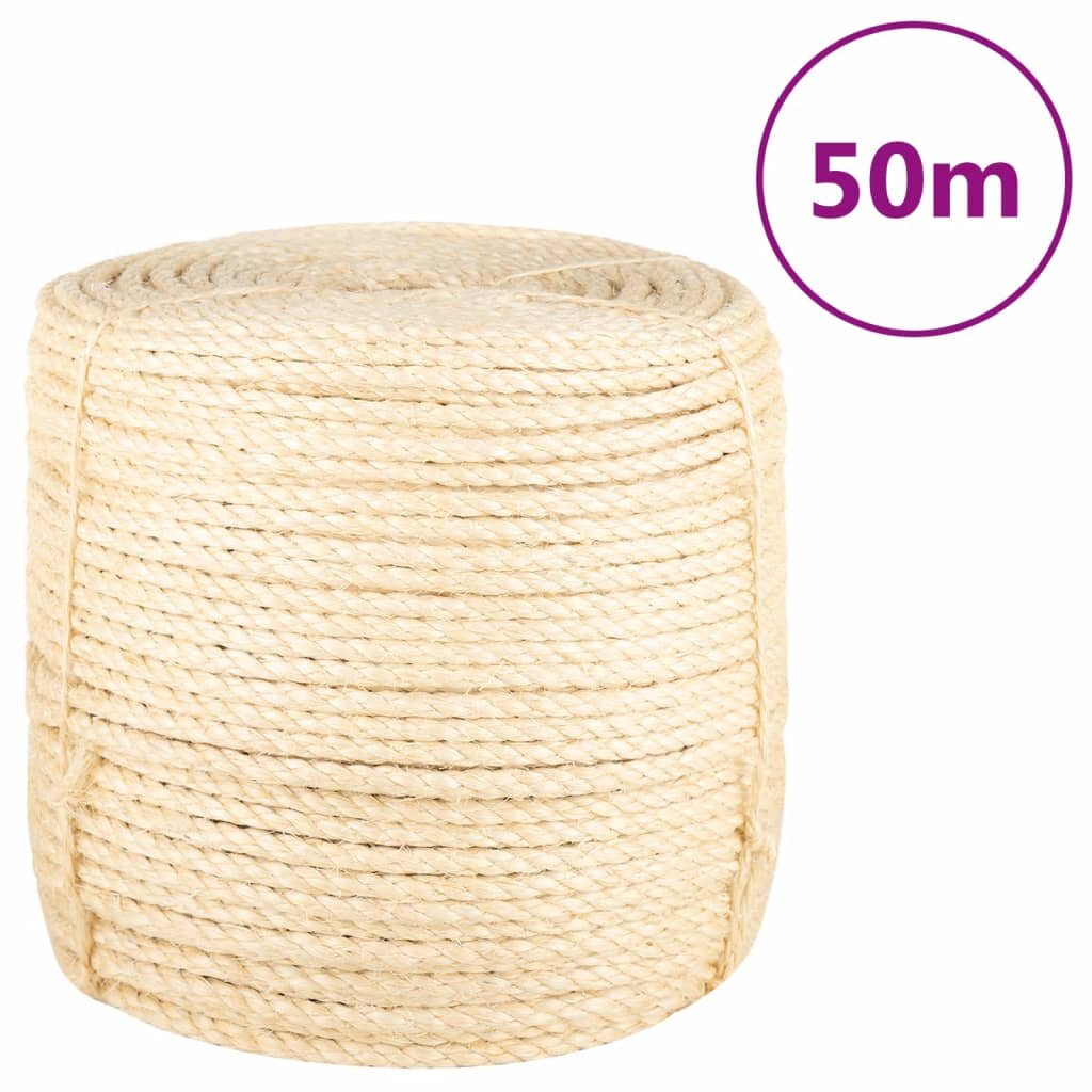 vidaXL Lano 100% sisal 8 mm 50 m