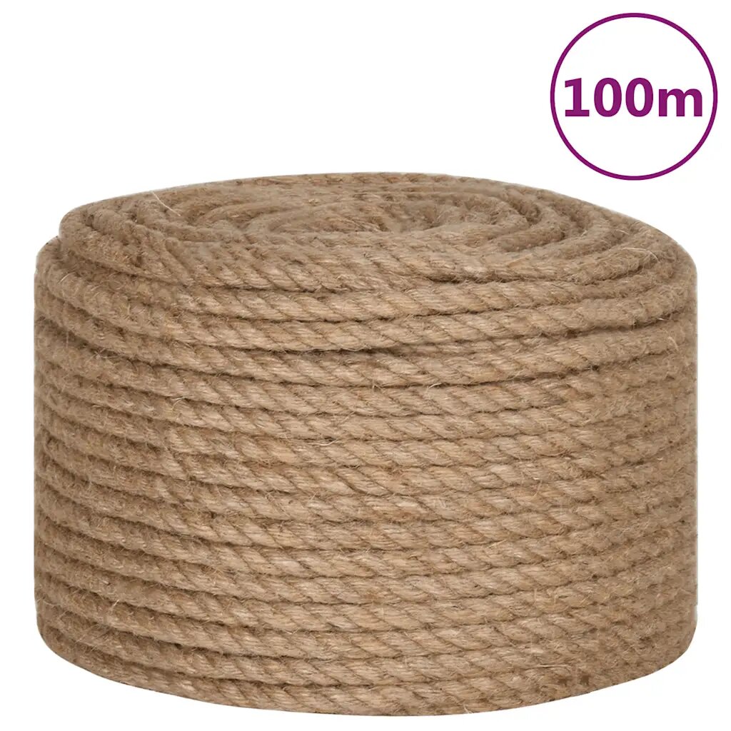 vidaXL Lano zo 100% juty 10 mm 100 m