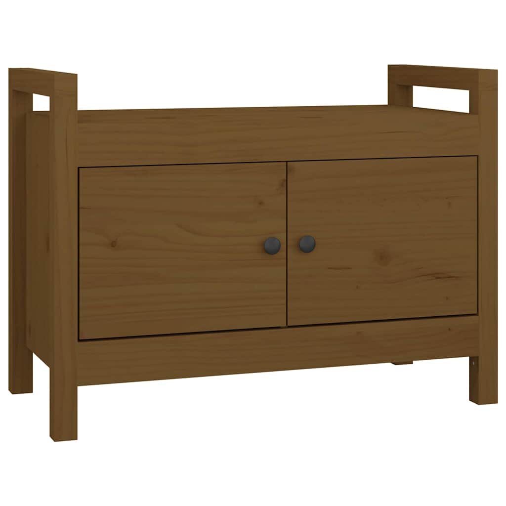 vidaXL Lavica do predsiene medovohnedá 80x40x60 cm masívna borovica