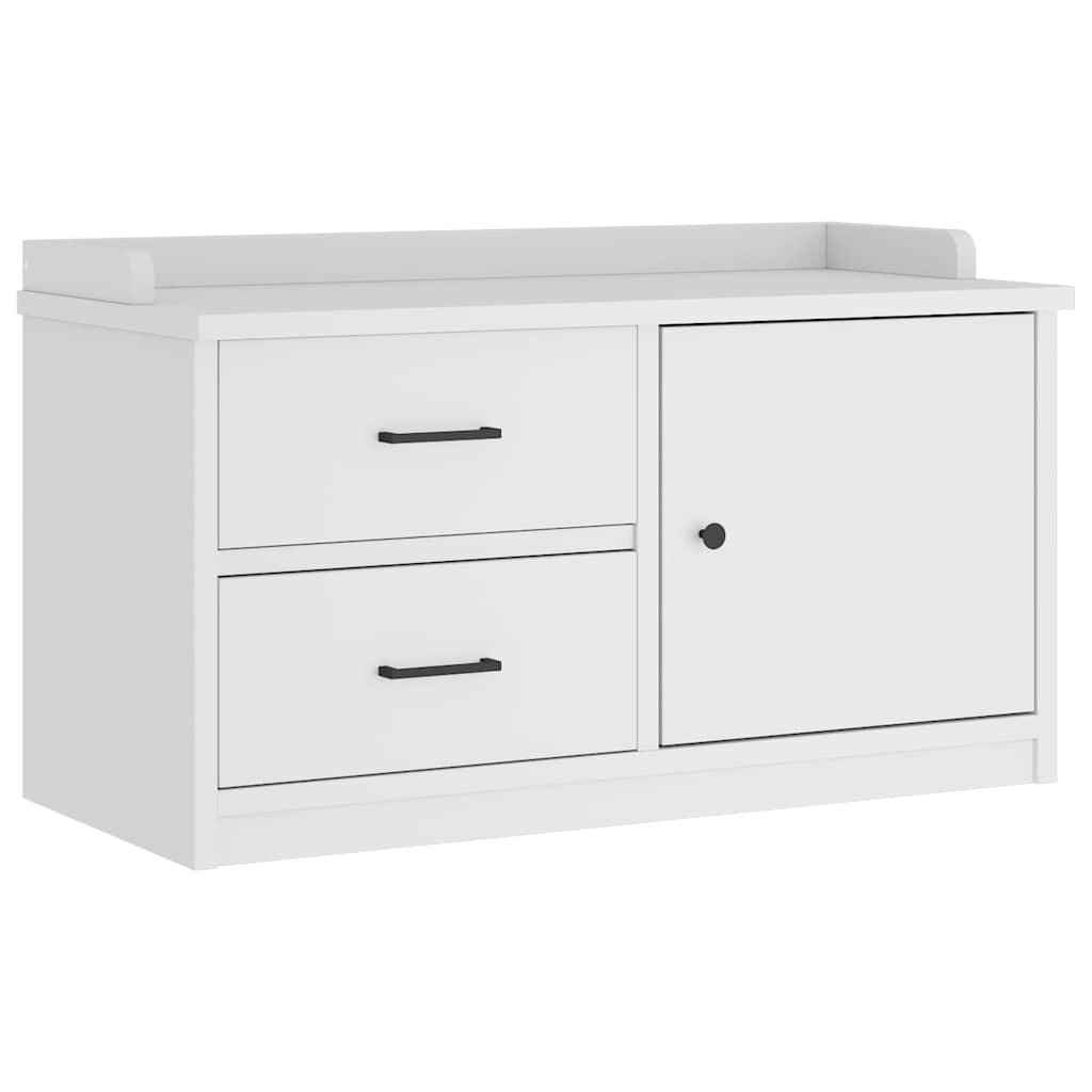 vidaXL Lavica do predsiene SANDNES biela 87x40x50 cm borovicový masív