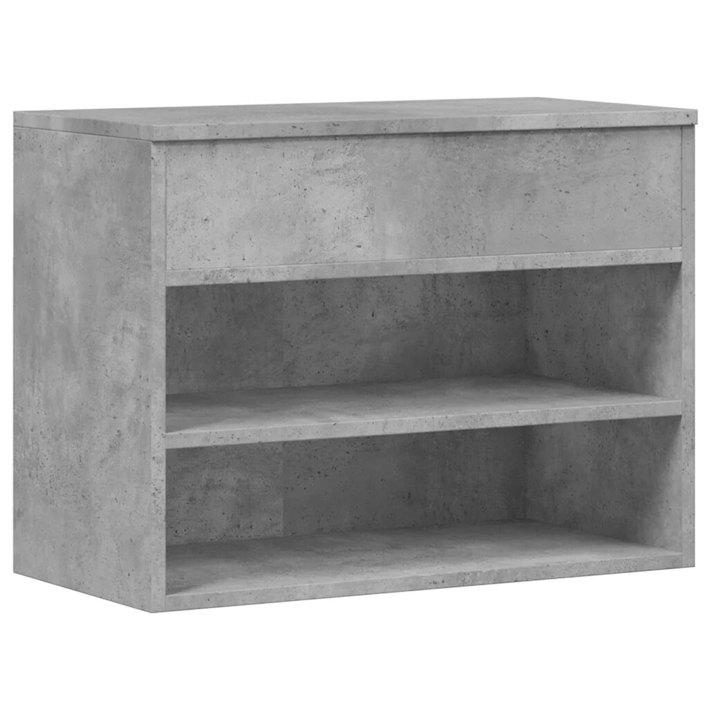 vidaXL Lavica na topánky betónovo sivá 60x30x45 cm kompozitné drevo