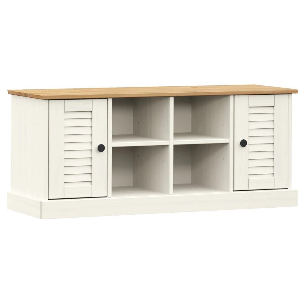 vidaXL Lavica na topánky VIGO biela 106x35x45 cm borovicový masív