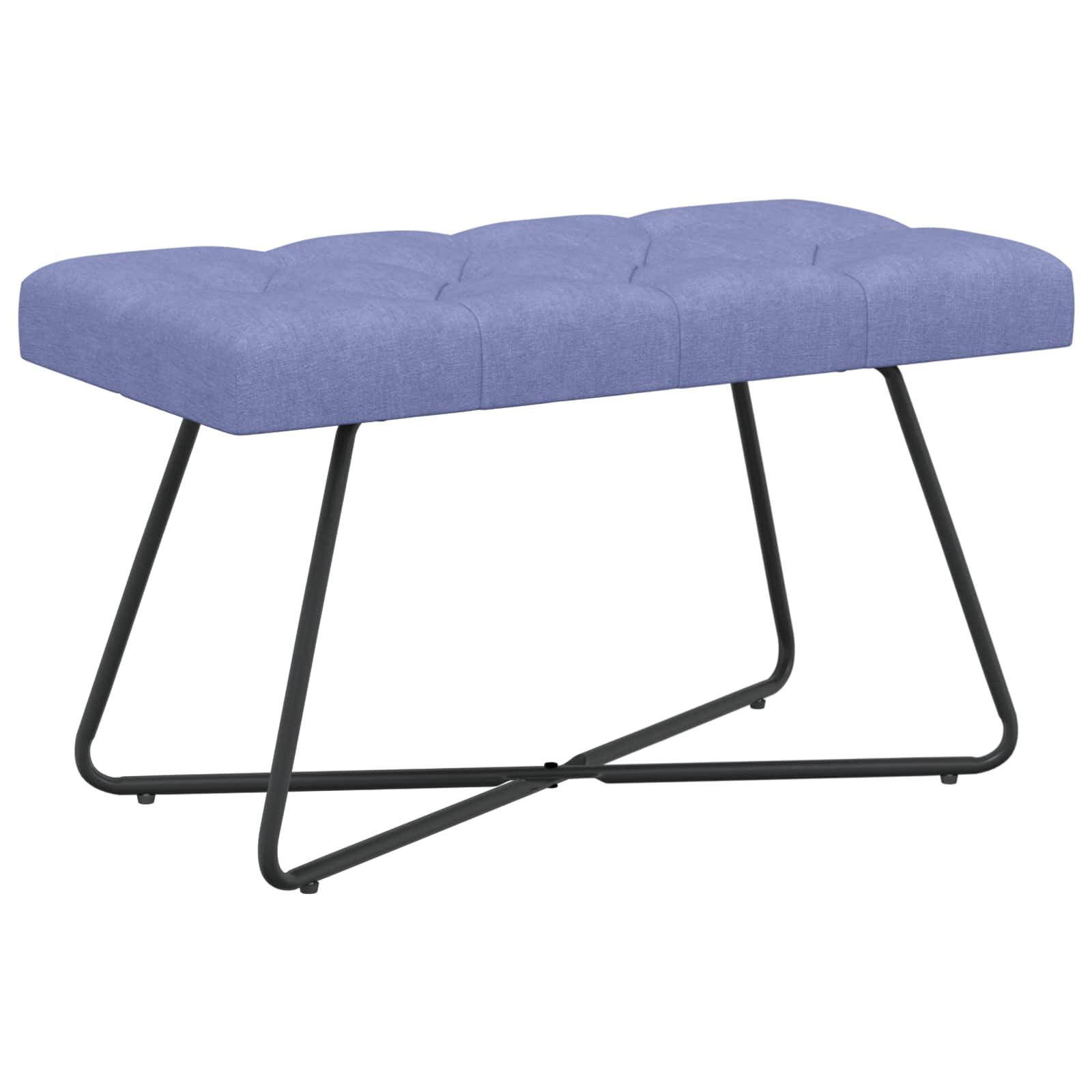 vidaXL Lavica s gombíkovým prešívaním Modrá džínovina 80 x 40 x 46 cm