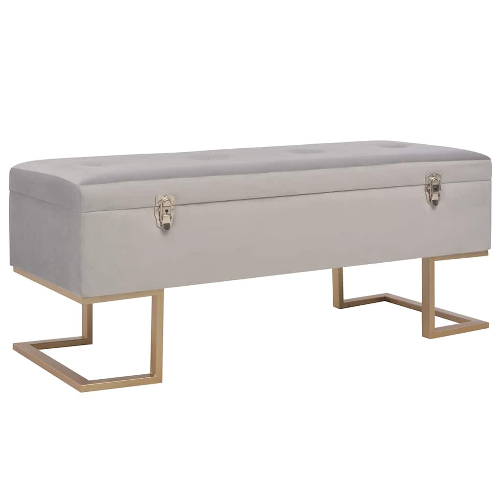 vidaXL Lavica s úložným priestorom 105 cm sivá zamat