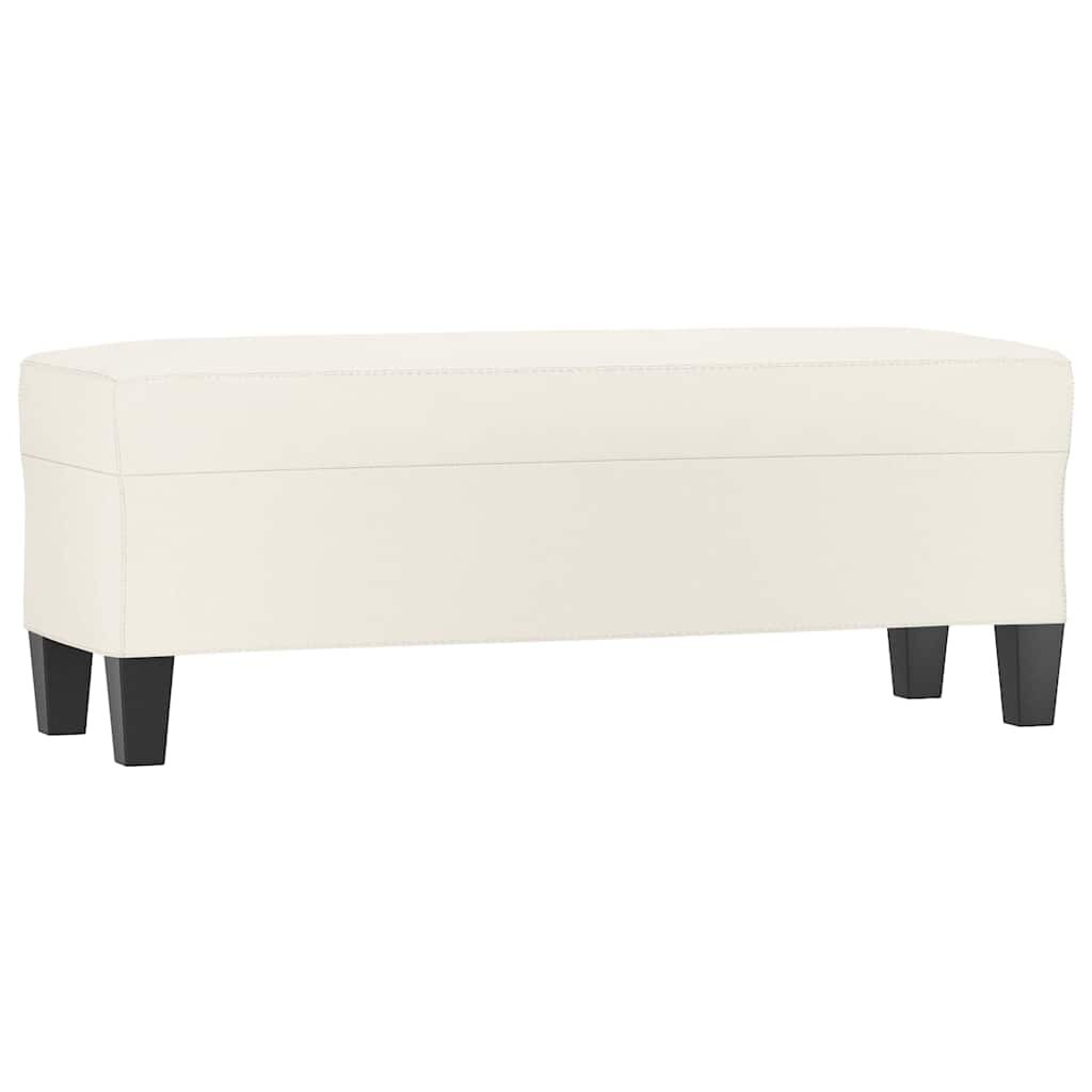 vidaXL Lavička krémová 100x35x41 cm umelá koža