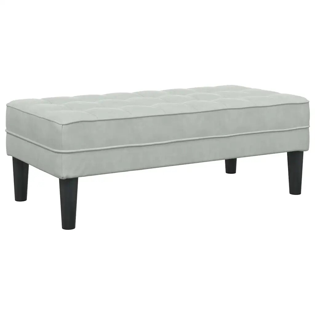 vidaXL lavička s vankúšom Svetlosivá 113 x 57 x 39 cm Zamat