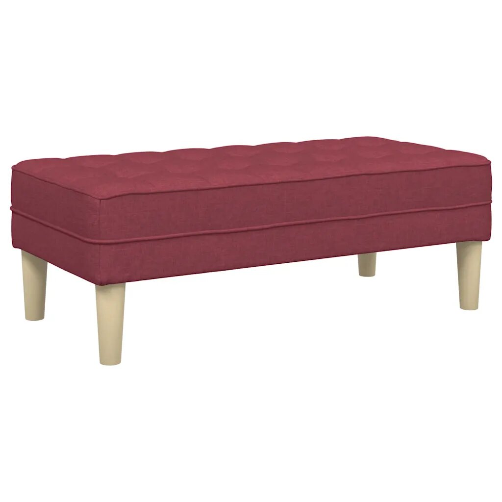 vidaXL lavička s vankúšom Víno červené 113 x 57 x 39 cm látka
