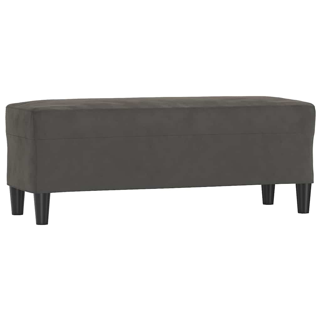 vidaXL Lavička tmavosivá 100x35x41 cm zamat