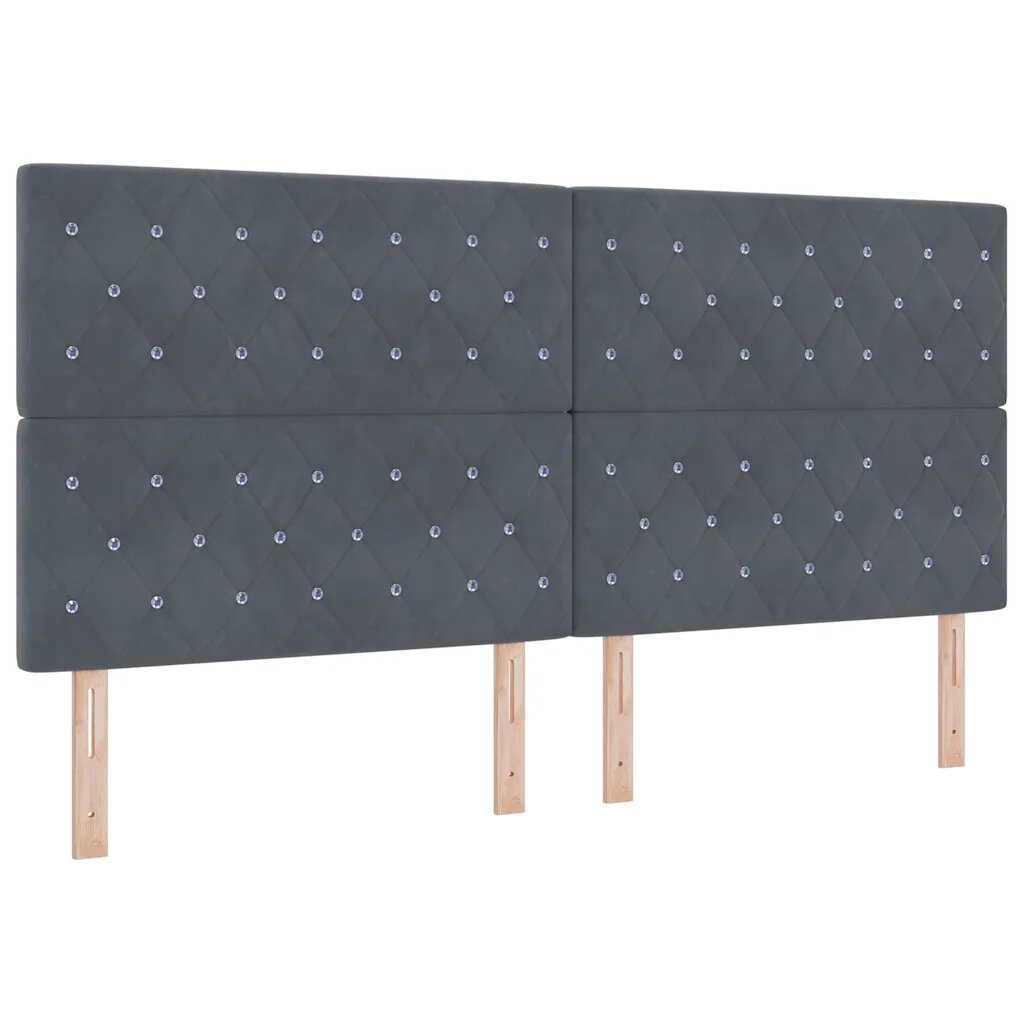 vidaXL LED hlavová doska s LED pásikmi Tmavo šedá 200 cm Zamat