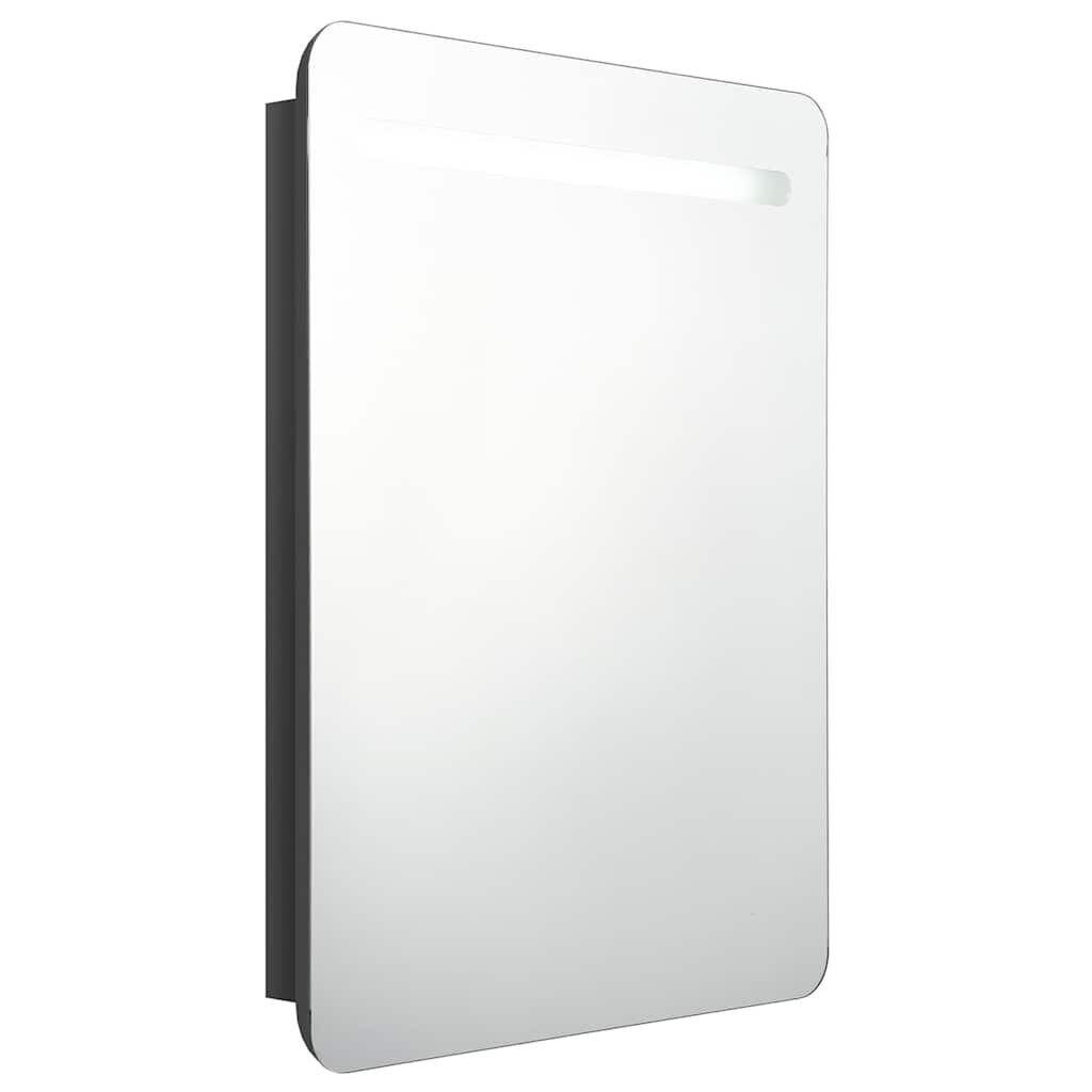 vidaXL LED kúpeľňová zrkadlová skrinka žiarivá čierna 60x11x80 cm