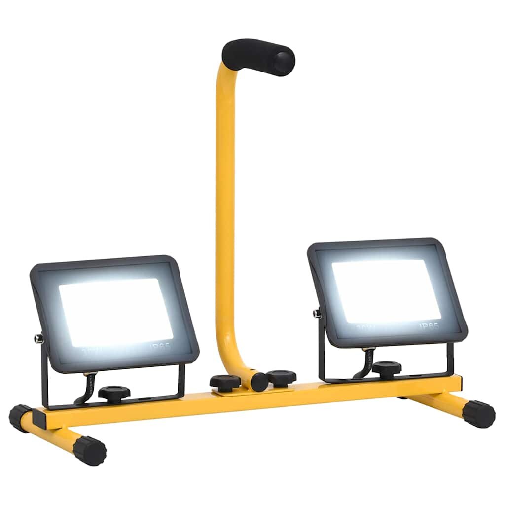 vidaXL LED reflektor s rukoväťou 2x30 W studené biele svetlo