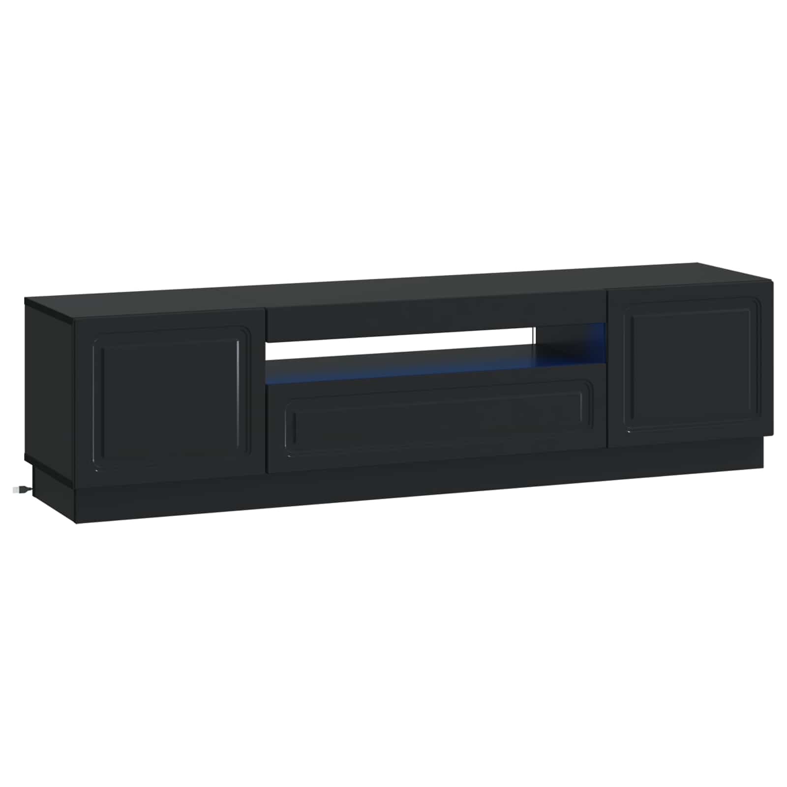 vidaXL LED TV kabinet Čierna Kompozitné drevo