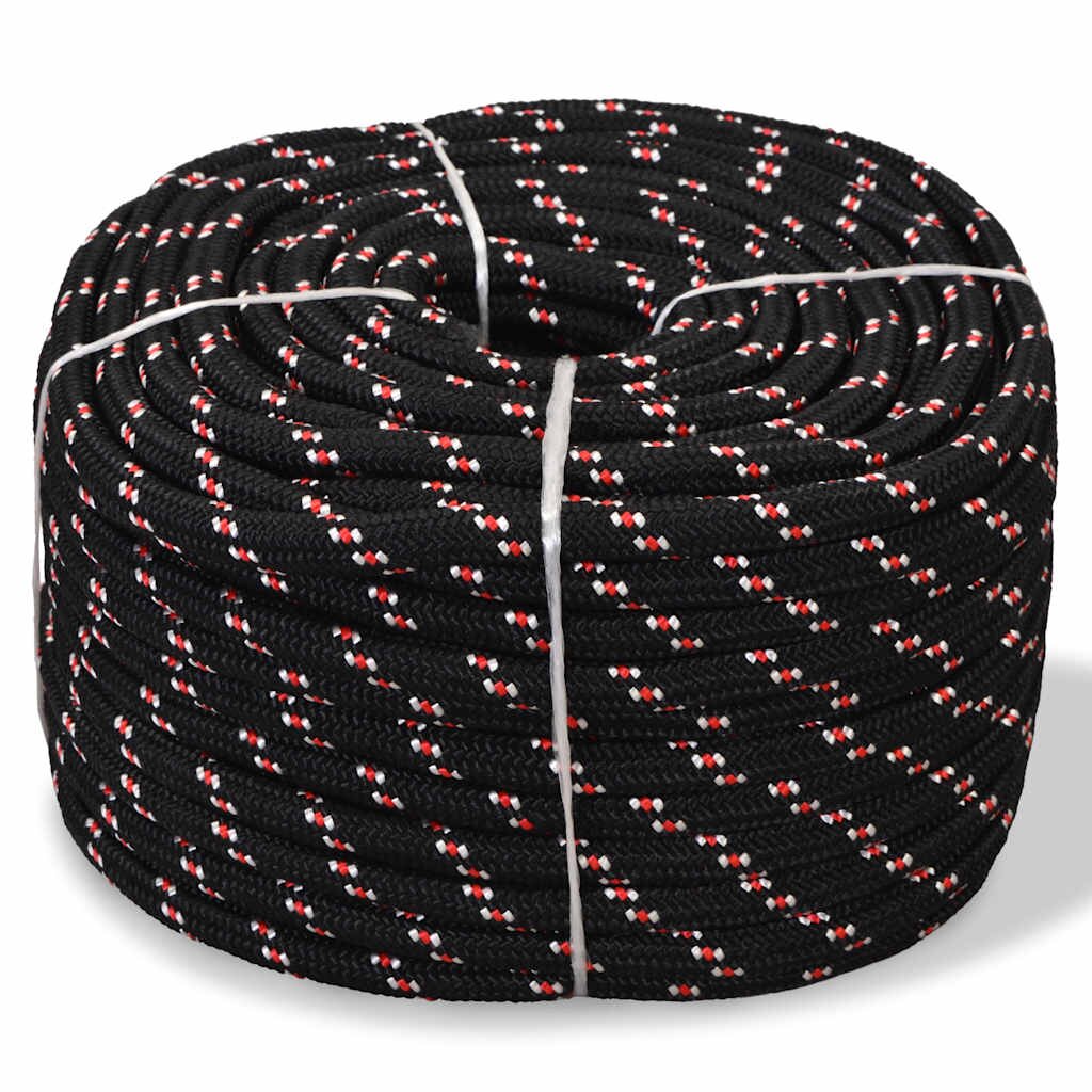 vidaXL Lodné lano polypropylén 14 mm 50 m čierne