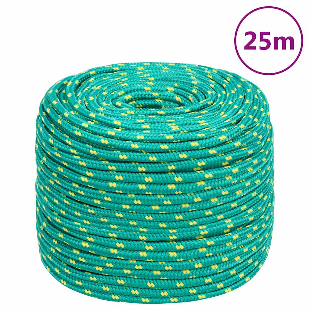 vidaXL Lodné lano zelené 6 mm 25 m polypropylén