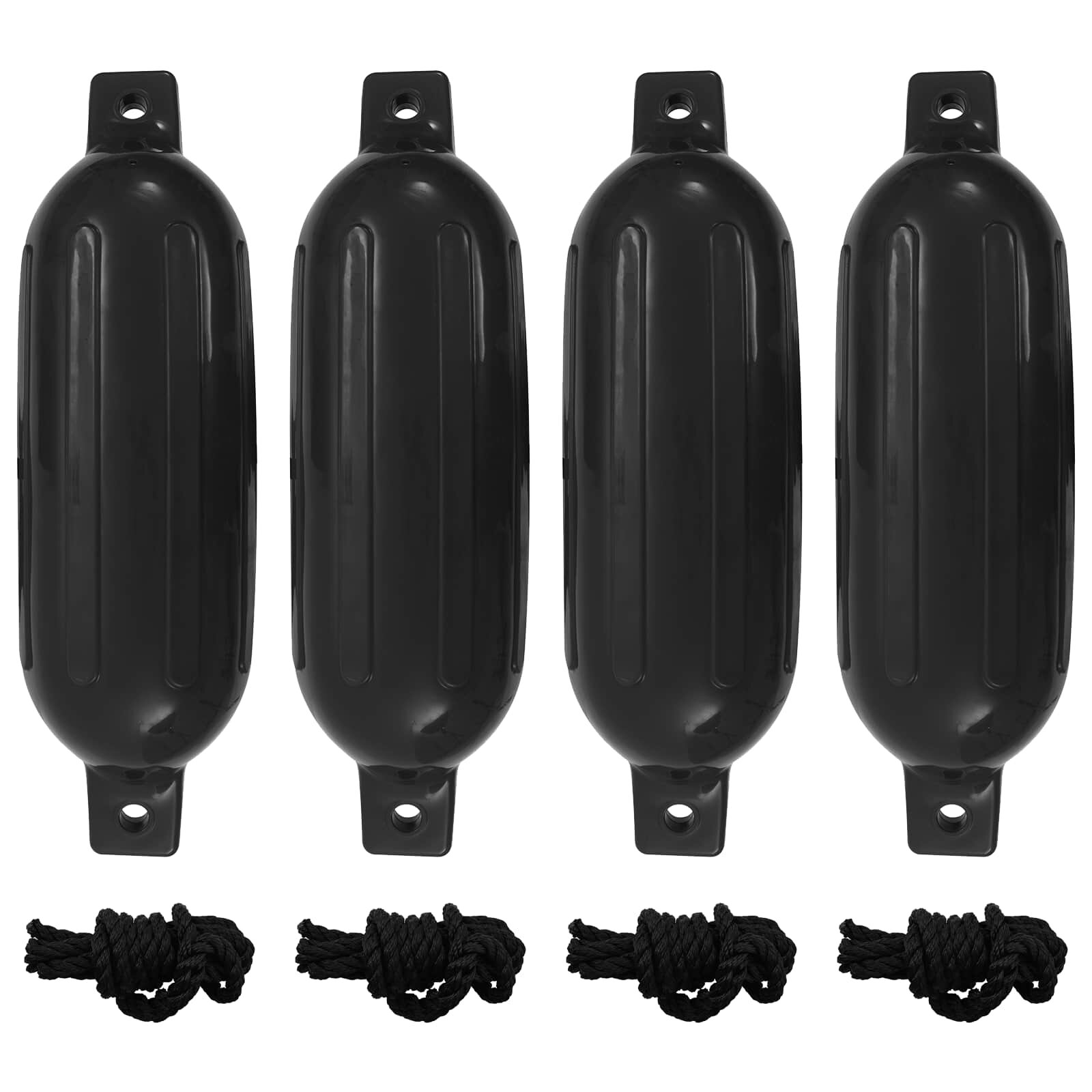vidaXL Lodný nárazník 4 ks čierny Ø 16x58 cm PVC