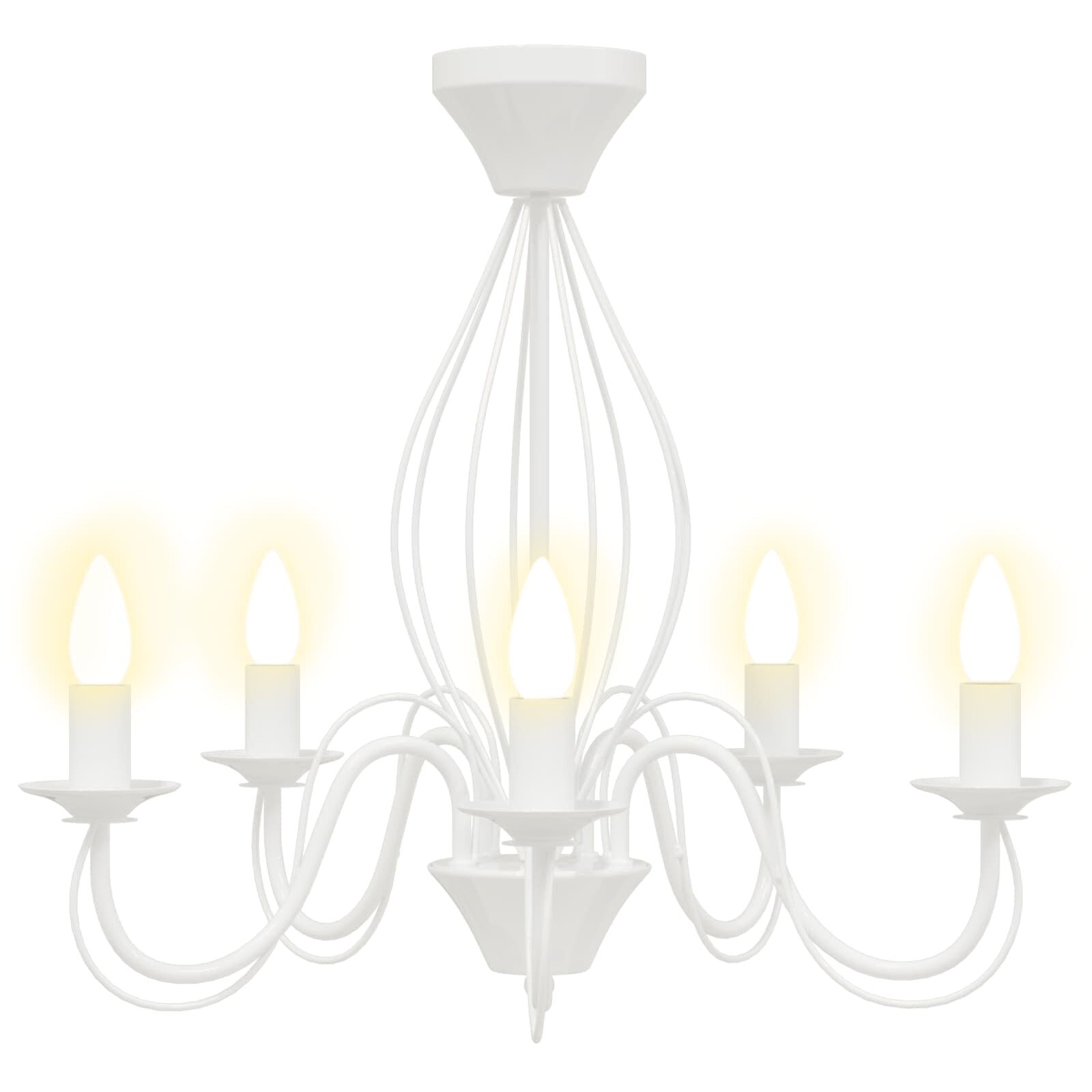 vidaXL Luster E14 Kov Biela Ø 52 x 47 cm