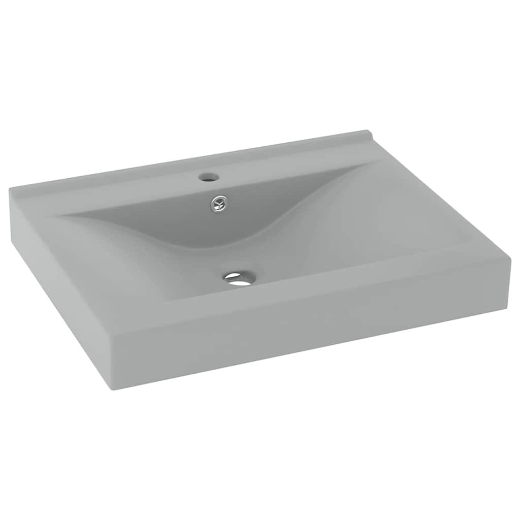 vidaXL Luxusné umývadlo otvor na batériu matné svetlosivé 60x46 cm