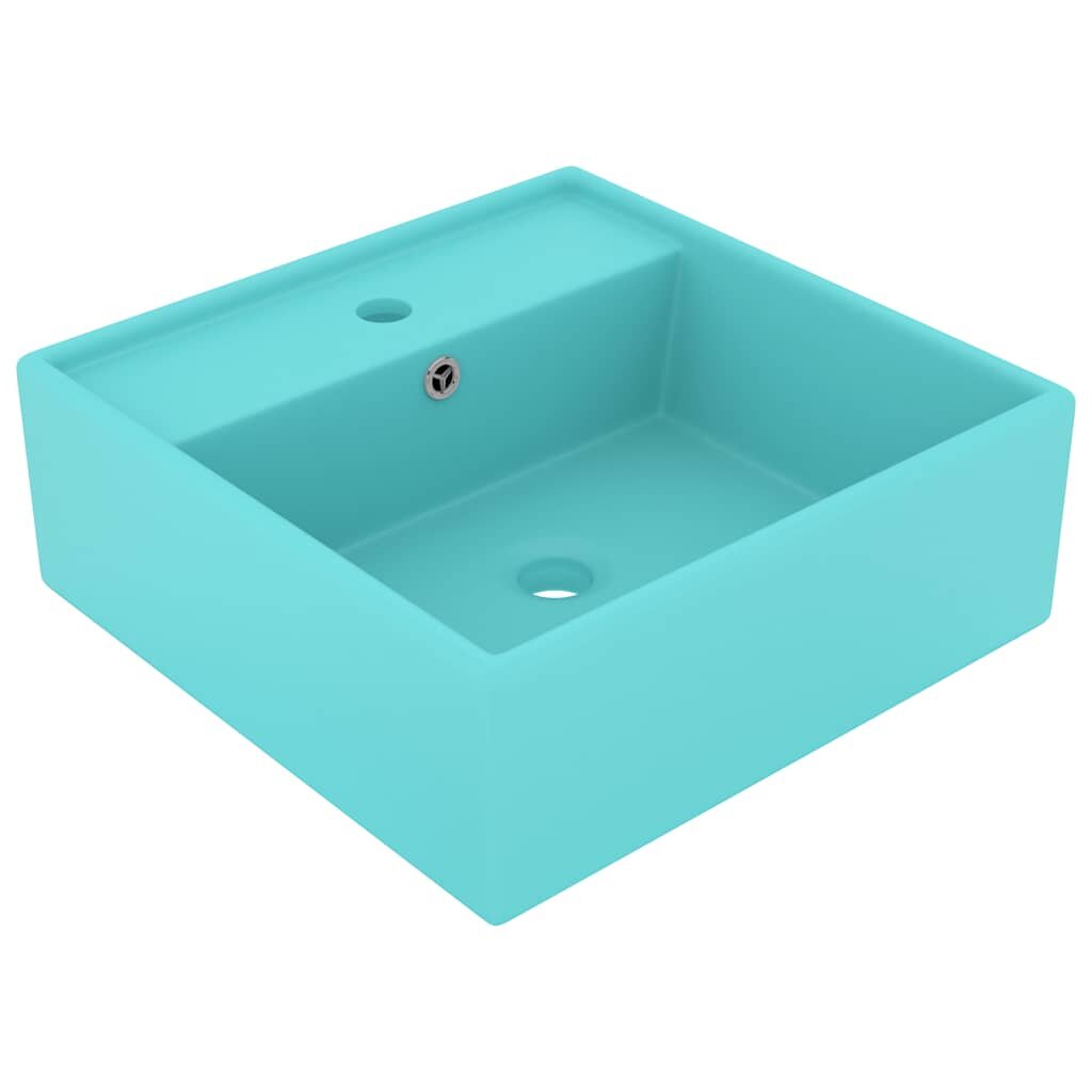 vidaXL Luxusné umývadlo prepad matné svetlozelené 41x41 cm keramika