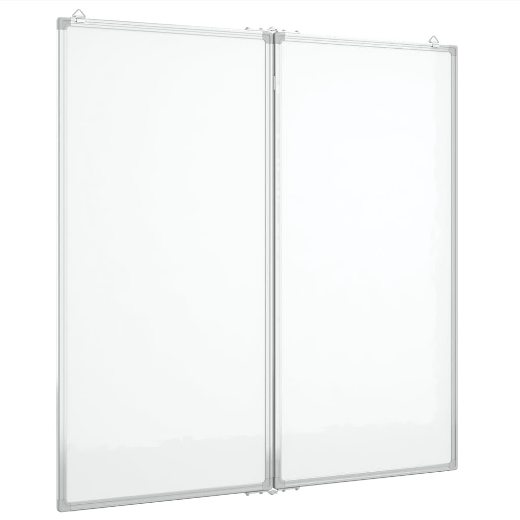 vidaXL Magnetická biela tabuľa skladacia 100x100x17 cm hliník